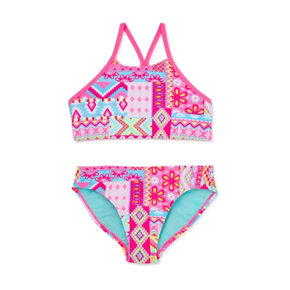 Wonder Nation Girls Bikini Swimsuit with UPF 50+
